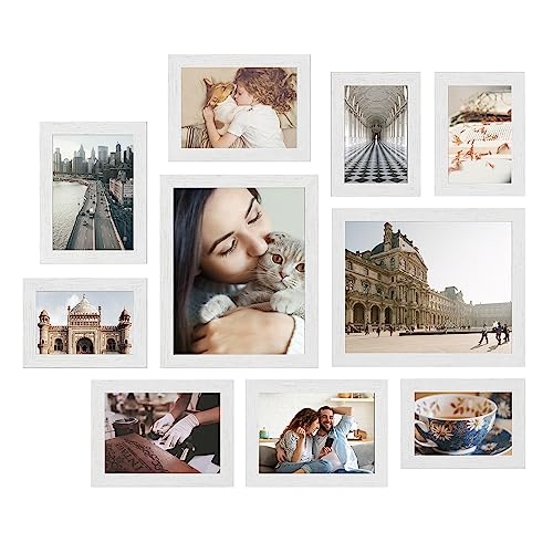 SONGMICS Picture Frames, 10 Pack Collage Picture Frames with Two 8x10, Four 5x7, Four 4x6