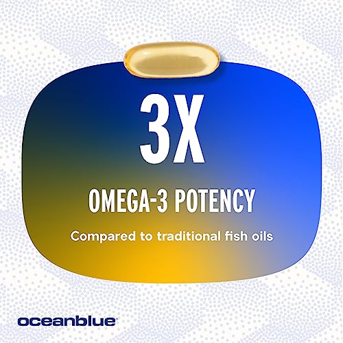 Oceanblue Professional Omega-3 2100-120 ct - High-Potency Triple Strength Burpless Fish Oil with EPA, DHA & DPA - Wild Caught - Orange Flavor, 60 Servings