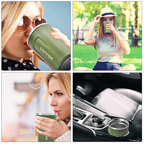 12 oz Stainless Steel Vacuum Insulated Tumbler - Coffee Travel Mug Spill Proof with Lid - Thermos Cup for Keep Hot/Ice Coffee,Tea and Beer (3rd White)