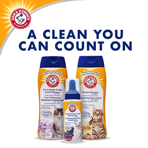 Arm & Hammer Tearless Kitten Shampoo for Cats Natural Cat Shampoo for Odor Control with Baking Soda, 20 Fl Oz Gentle Cleansing Kitten Shampoo in Sweet Almond Scent (Pack of 1)