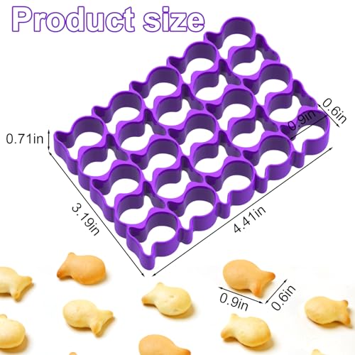 AIERSA Gold Fish Cracker Cutter,25 Cavity Fish Cookie Cutter,Mini Gold Fish Shapes Molds for Cookie,Non-stick Dough, Fish Cookie Cutters Mold for Baking