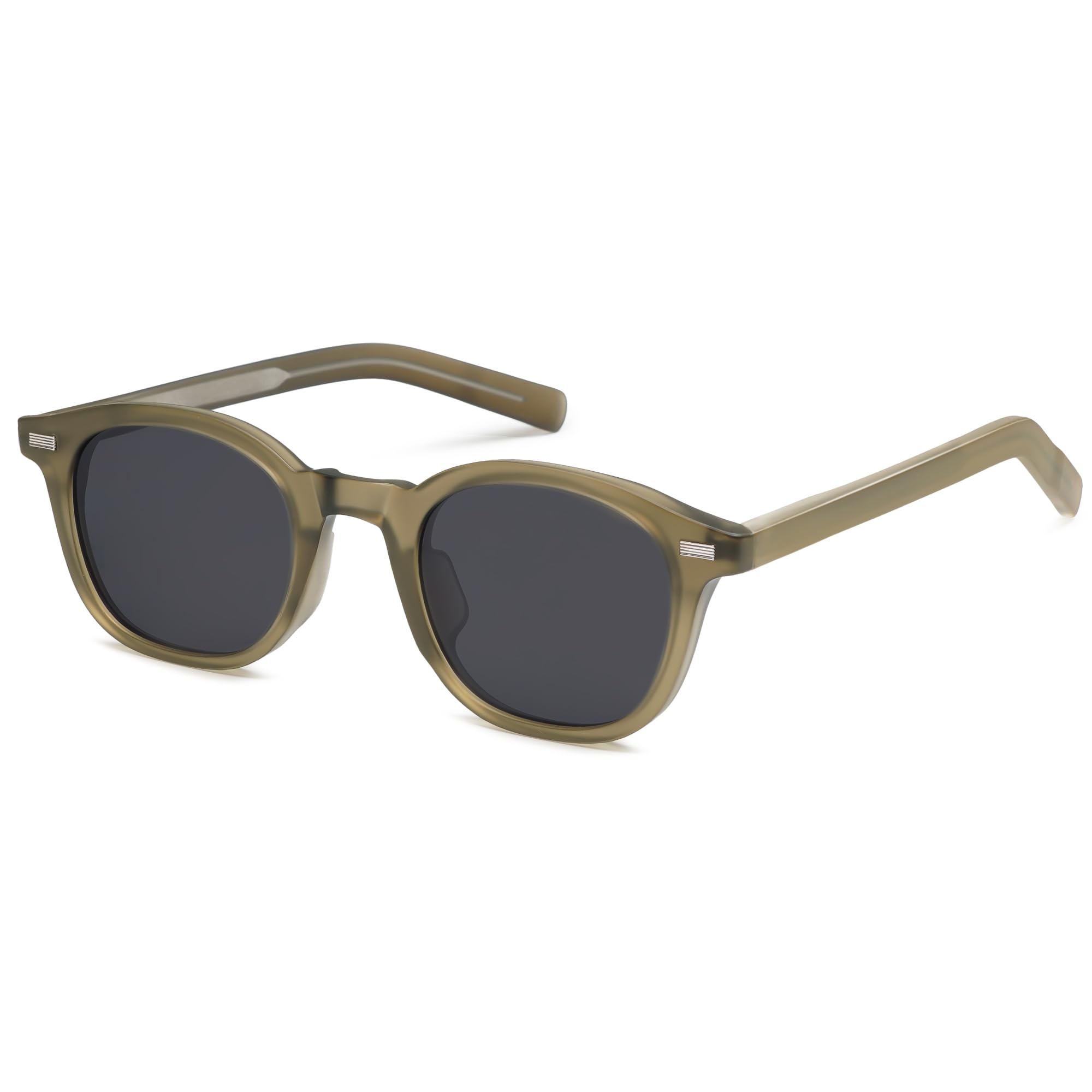 SOJOS Retro Square Sunglasses for Women Men Vintage Shades UV Protection Sunnies SJ2316, Matte Olive Green Frame/Grey Lens