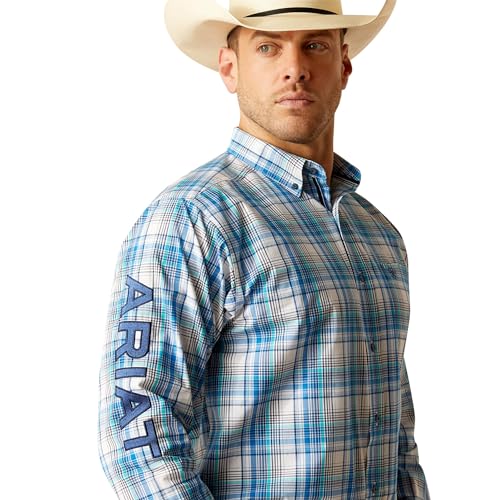 Ariat Men's Pro Series Team Griffen Classic Fit Shirt, White, X-Small