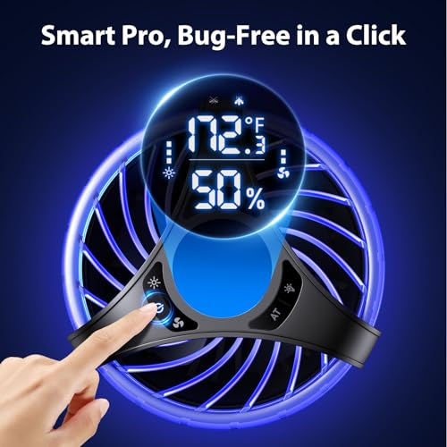 Fruit Fly Traps for Indoors, Smart Pro Indoor Insect Traps for Fruit Flies, Moths, Fungus Gnats, Mosquitos, Efficient Pest Control with Temperature & Humidity Sensor, One-Click Start with Memory Mode