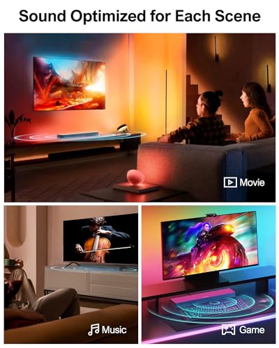 ULTIMEA Sound Bars for TV with Subwoofer, 2.1 Deep Bass Soundbar for PC Game, Home Audio Sound Bars for Smart TV Bluetooth 5.3 TV Sound Bar Speakers Work with HDMI ARC/Opt/AUX, Nova S40, 2024 Updated