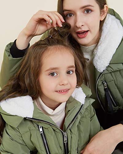 Orolay Children Hooded Down Coat Girls Quilted Puffer Jacket Boys Winter Jackets Green 120CM