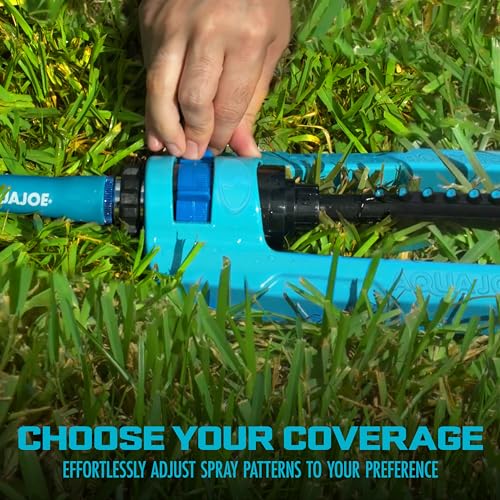 Aqua Joe SJI-OMS16 Indestructible Metal Base Oscillating Sprinkler with Adjustable Spray, 3600-Square Foot Coverage