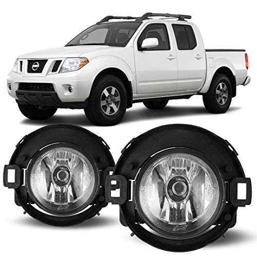 Winjet Fog Lights OEM Series for [2005-2015 Nissan Xterra] [2010-2017 Frontier][2018 2019 Nissan Frontier] with H11 12V 55W Halogen Bulbs Fog Lamps Replacement w/Wiring and Switch Kit Clear Lens