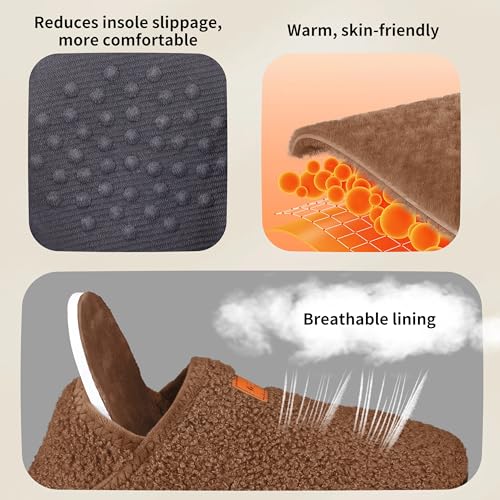 OBBYCO Women's Men's Fuzzy Fur Slippers Casual House Shoes Non Slip Barefoot Slipper Socks Warm Closed Back Indoor Outdoor Shoes