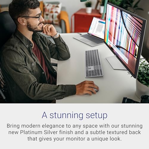 Dell S2722QC 27-inch 4K USB-C Monitor - UHD (3840 x 2160) Display, 60Hz Refresh Rate, 8MS Grey-to-Grey Response Time (Normal Mode), Built-in Dual 3W Speakers, 1.07 Billion Colors Platinum Silver