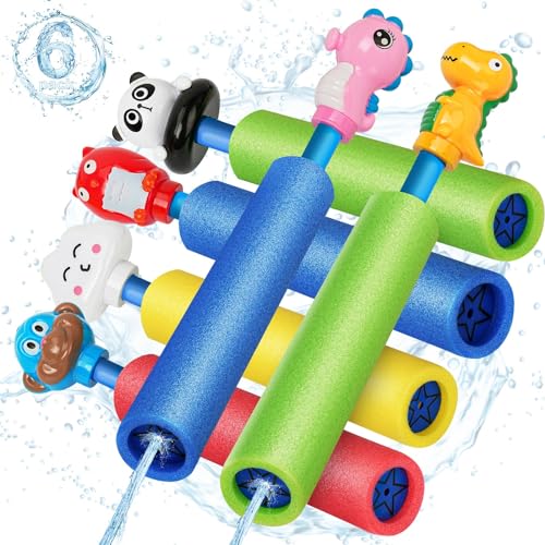 Water Guns, Water Squirter Gun 40 Ft Range Swimming Pool Beach Summer Party Outdoor Water Toys for Kids Age 4-12 Water Blasters for Teens Adults (animal-6pcs)