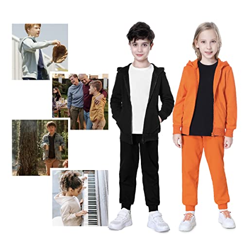 Kid Nation Kids Soft Brushed Fleece Zip-Up Hooded Sweatshirt Hoodie for Boys or Girls S White