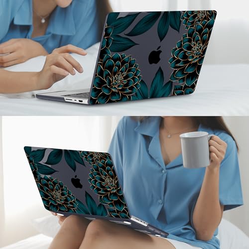 Mektron for MacBook Pro 14 inch Case 2023 Release M3 A2918 A2992 Compatible with 2022 2021 Release M2 A2779 M1 A2442 Pro/Max, Printed Plastic Hard Shell Laptop Cover,Garden Flowers