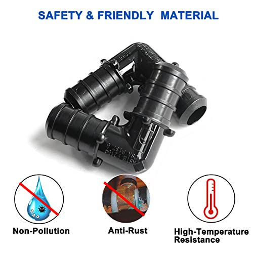 [Pack of 25] 1/2 Inch 90 Degree Elbow, Poly PPSU Barb Crimp Pex Fitting, No Lead Plastic Pex Fittings, ASTM F-2159, cUPC Certified. (1/2" Elbow, 25pcs)