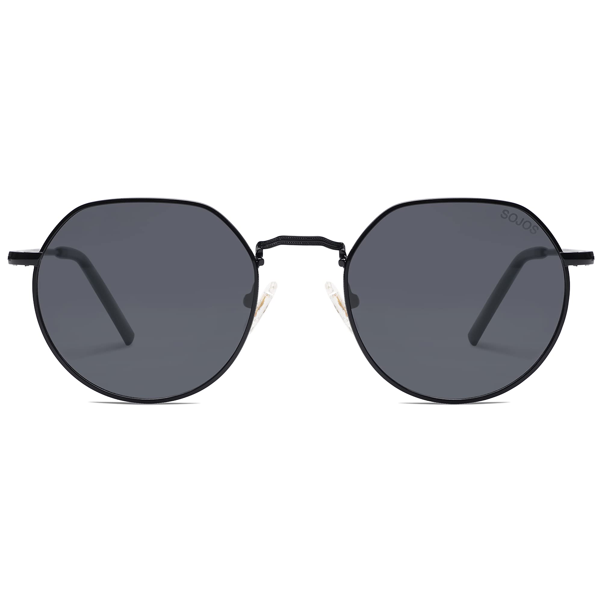SOJOS Round Polygon Polarized Sunglasses for Women Men Retro Classic Vintage Panto Shades SJ1157