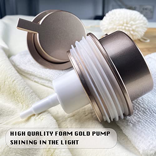 GIRLUFO 2pcs Foaming Soap Dispenser Set,Foaming Hand Soap Dispenser for Countertop,12oz Bathroom Soap Dispenser Set with Foam Soap Pump,Luxury Kitchen Soap Dispenser for Dish Soap(Silver&Ceramic)