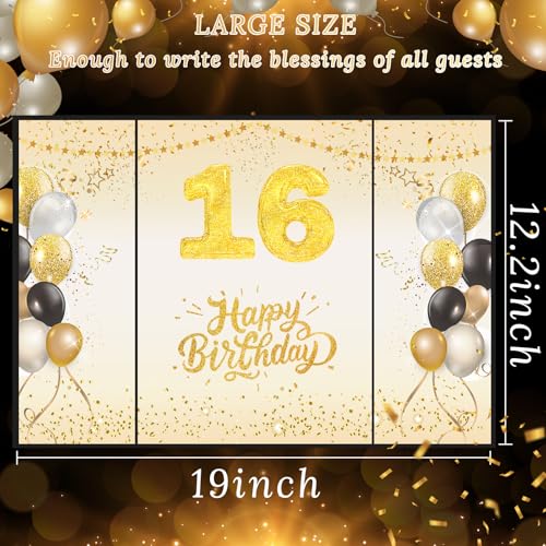 Tnvee 65TH Birthday Party Guest Book Birthday Decorations for Women, Large 19" x 12.2" Rose Gold Signature Signature Card Board Party Supplies Gifts for 65 Years Old Mom Retiree