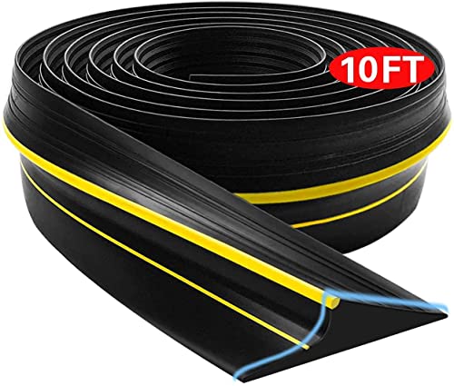 Jin&Bao Universal Garage Door Bottom Seal Strip,Weatherproof Rubber DIY Weather Stripping Replacement, 10FT Length, Black