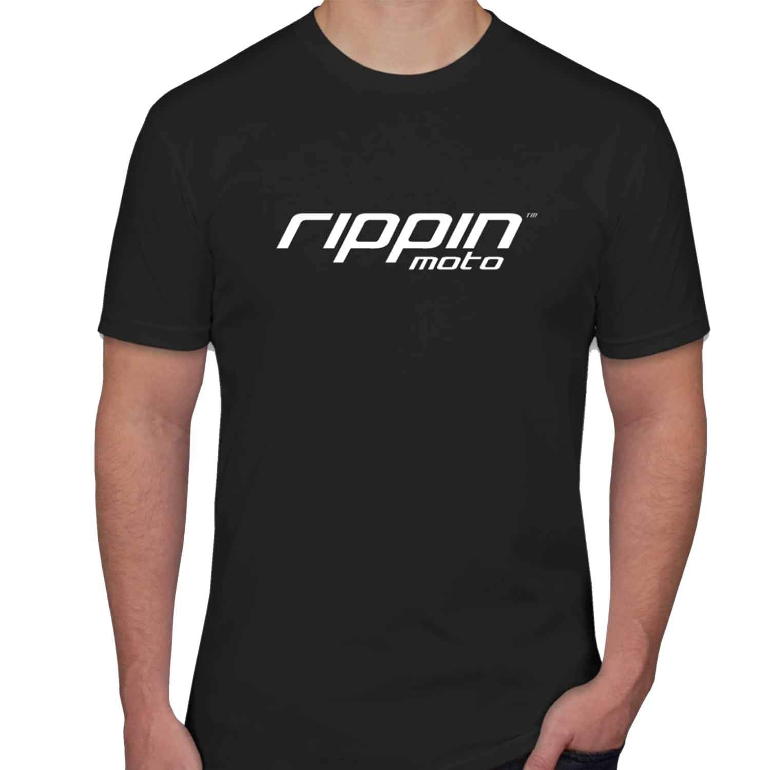 Rippin Moto Men's T-Shirt by Next Level - Made in USA (Large) Black