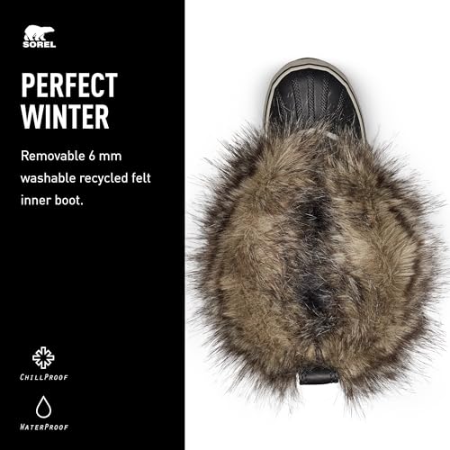 Sorel Women's Snow Boots, Black Black X Quarry, 12
