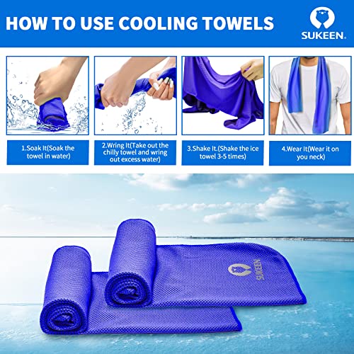 Sukeen Cooling Towel for Neck and Face(40"x12"),Ice Towel,Soft Breathable Chilly Towel,Microfiber Towel for Yoga,Sport,Running,Gym,Workout,Camping,Fitness,Workout & More Activities