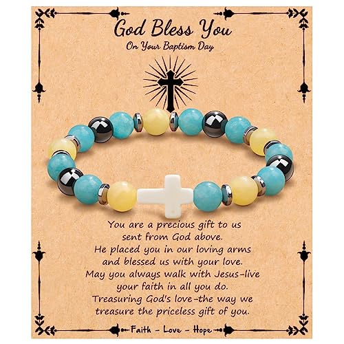 JoycuFF Sister in Christ Cross Bracelet for Women,Christian Gifts for Women Religious Easter Faith Catholic Gifts for Women,Religious Bracelets for Women