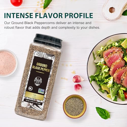 Soeos Himalayan Pink Salt Fine 39 oz + Ground Black Peppercorns 18 oz,Salt and Pepper for Grinder Refill