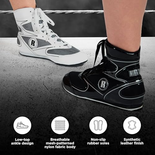 Ringside Unisex High-top Sneaker, White, 12 US Men