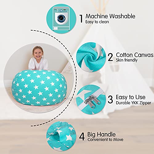 Aubliss Stuffed Animal Bean Bag Storage Chair (Light Pink Dot, X-Large (48''))