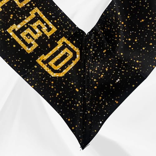 GraduatePro Unisex 2024 Graduation Sash with Gold Glitter Letter Graduated Graduate Hat for Party Gift Black