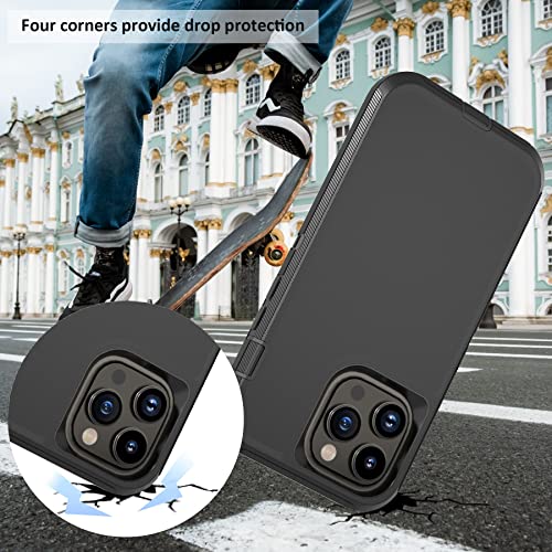 Niubity Rugged Phone Case for Apple iPhone 14 Pro Max, with Belt Clip Holster & Kickstand Heavy Duty Shockproof Protective Full Body Case Cover for iPhone 14 Pro Max 6.7 inch Phone (Black)