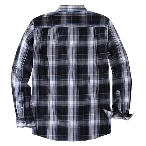 Dubinik®Mens Shirts Long Sleeve Shirts for Men Casual Button Down Vintage Plaid Pocket Soft Mens Button Up Shirts Long Sleeve