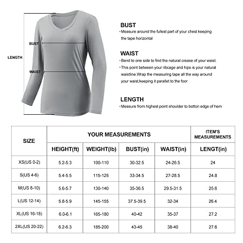 Moisture Wicking Shirts for Women Quick Dry Athletic Running Long Sleeve T Shirts Womens V Neck Workout Tops