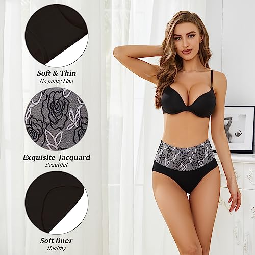 MEIDAYAI 8 Pack Women's Underwear Cotton Underwear Pack High Waist Tummy Control C Section Recovery Full Coverage Briefs in Plus Size