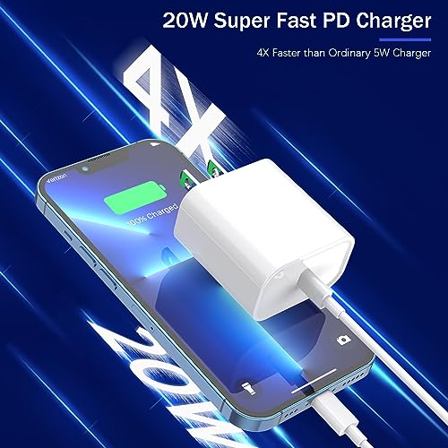 【Apple MFi Certified】Fast Charger iPhone ,Fast iPhone Charging Cord 3Pack iPhone Charger Fast Charging Plug Block 6FT USB C to Lightning Cable for iPhone 14/14 Pro Max/Plus/13 Mini/12/11/XR/XS,AirPods