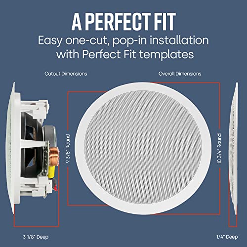 Polk Audio 265-RT 3-Way in-Wall Speaker - The Vanishing Series | Easily Fits in Ceiling/Wall | High-Performance Audio - Use in Front, Rear or as Surrounds | with Power Port & Paintable Grille - Black