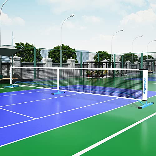 PICKLETECH 4.0 Slim Version Portable Pickleball Nets, Outdoor Game 22 FT Pickleball Net-USAPA Regulation Size-Pickle Ball Net System with Carrying Bag for Driveway