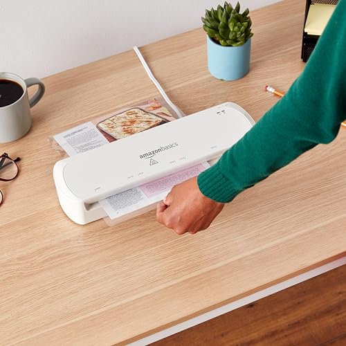 Amazon Basics 9-Inch Thermal Laminator Machine, White