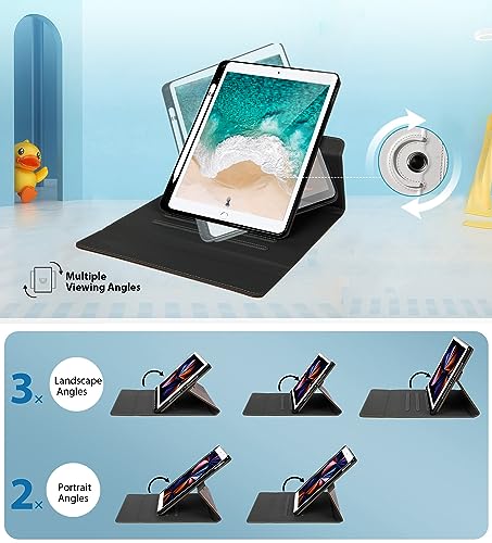 KUAELEN iPad Rotating Case for 2021 iPad 10.2 inch, Smart iPad 9th/8th/7th Generation Case with Pencil Holder, 360 Degree Roating Cover for iPad Air 3rd Generation 2019/iPad Pro 10.5, Cute Unicorn
