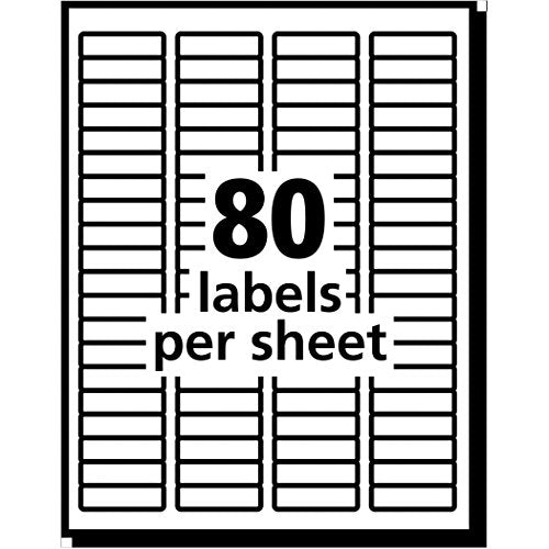 Avery Printable Return Address Labels, 0.5" x 1.75", Matte Clear, 2,000 Blank Mailing Labels (08667)
