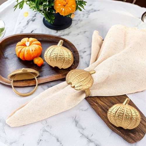 Napkin Rings Set of 12 Rustic Metal Napkin Rings Boho Leaf Glass Bead Farmhouse Spring Fall Napkin Ring Holder for Family Dining Banquet Wedding Christmas Easter Holiday Table Décor - Golden