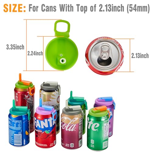 Dipesi 4-pack 4 Color Soda Can Lids,Silicone Straws Soda Can Covers,Can Covers For Soda,BPA-Free Reusable For Fits Standard For Canned Beverage, Beer,Juice,Seltzer(Colour mixture)