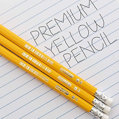 BAZIC Pencil #2 HB Pencils, Latex Free Eraser, Premium Wood Yellow Unsharpened Pencils (12/Pack), 1-Pack