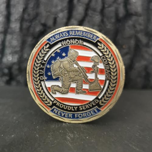 Thank You for Your Service Tribute to American Heroes Challenge Coin Gift for Veterans (Pack of 10)