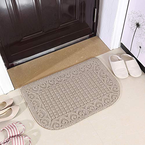 COSY HOMEER 32X20 Inch Anti Fatigue Kitchen Rug Mats are Made of 100% Polypropylene Half Round Rug Cushion Specialized in Anti Slippery and Machine Washable (Grey 2pcs)