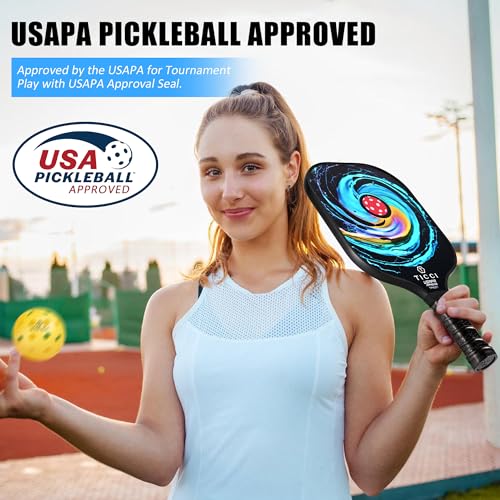 TICCI Pickleball Paddle Set 2 Premium USAPA Approved Graphite Craft Rackets Honeycomb Core 4 Balls Ultra Cushion Grip Portable Racquet Case Bag Gift Kit Men Women Indoor Outdoor (Red G Kit)