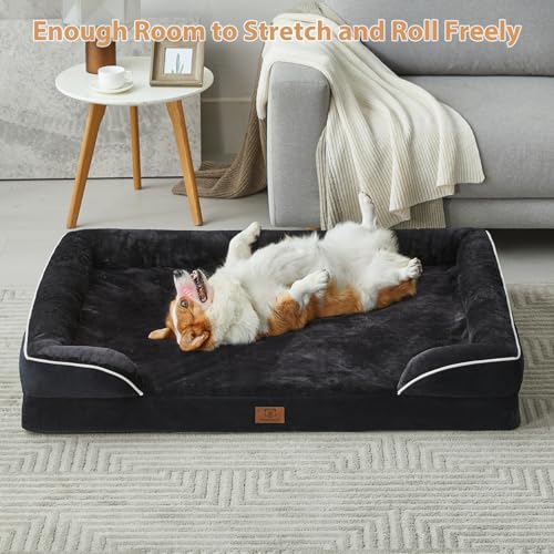 WNPETHOME Waterproof Dog Beds for Large Dogs, Orthopedic XL Dog Bed with Sides, Big Dog Couch Bed with Washable Removable Cover, Pet Bed Sofa with Non-Slip Bottom for Sleeping