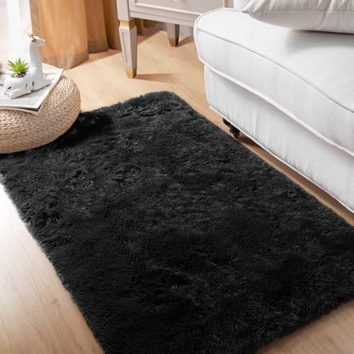 PAGISOFE Soft Modern Red Area Rug, 4x6 Feet, Shaggy Indoor Rug for Kids Room Decorative Carpet, Fuzzy Rug for Babies, Nursery, Dorm, Non Slip Rug for Boys Girls, Teen's Room