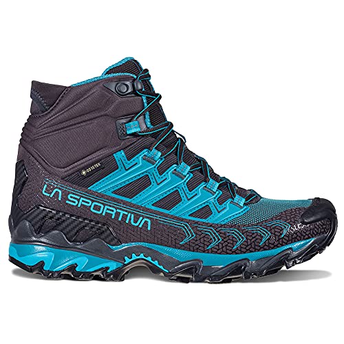 La Sportiva Womens Ultra Raptor II Mid GTX Hiking Boots, Carbon/Topaz, 5.5-6