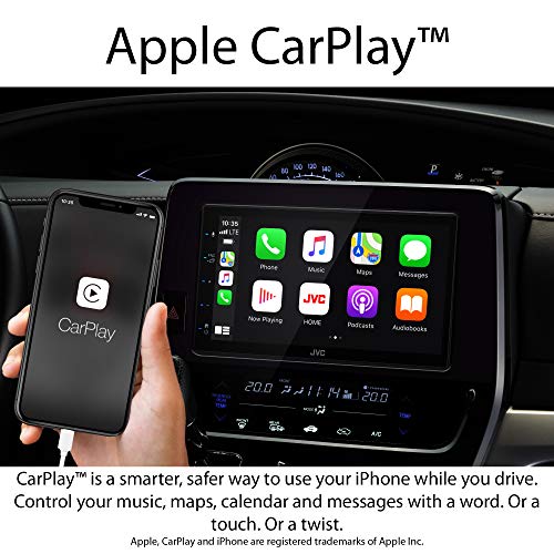 JVC KW-M560BT Apple CarPlay Android Auto Multimedia Player w/ 6.8" Capacitive Touchscreen, Bluetooth Audio and Hands Free Calling, MP3 Player, Double DIN, 13-Band EQ, SiriusXM, AM/FM Car Radio